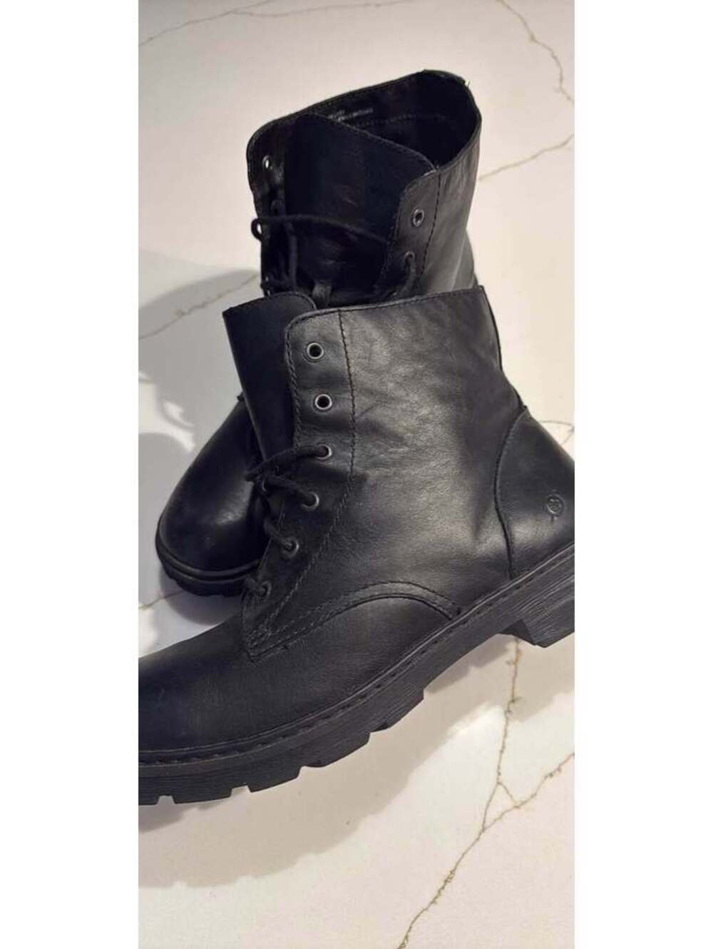 Born Nigel Black Full Grain Leather Combat Boots High Top Man 12 Streetware
